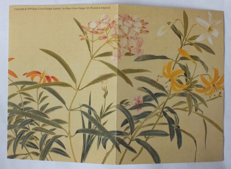 Chinese Handprinted scroll Ching Dinasty Lilies